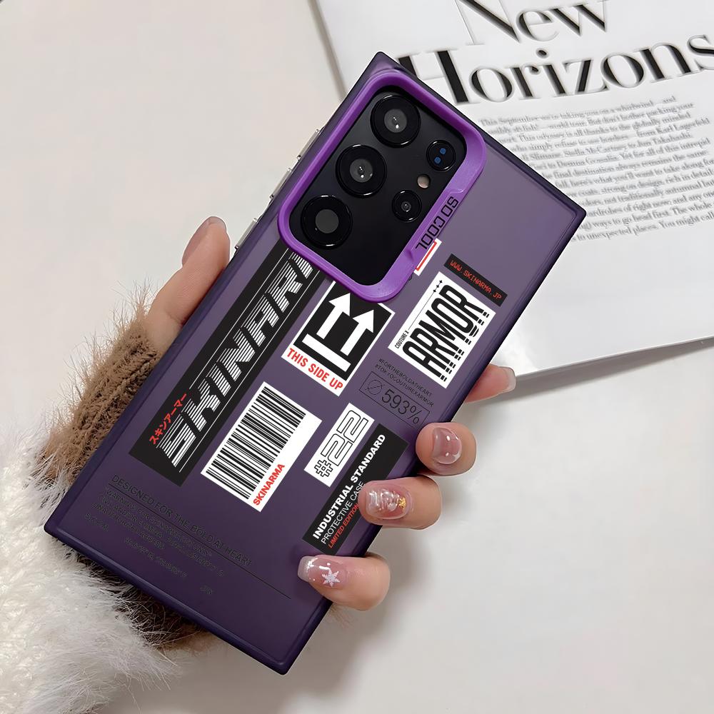 Fashion Street S-Skinarma Phone Case For Samsung Galaxy S25 Edge S24 S23 S22 S21 S20 Ultra Funda Silicone Silver Cover