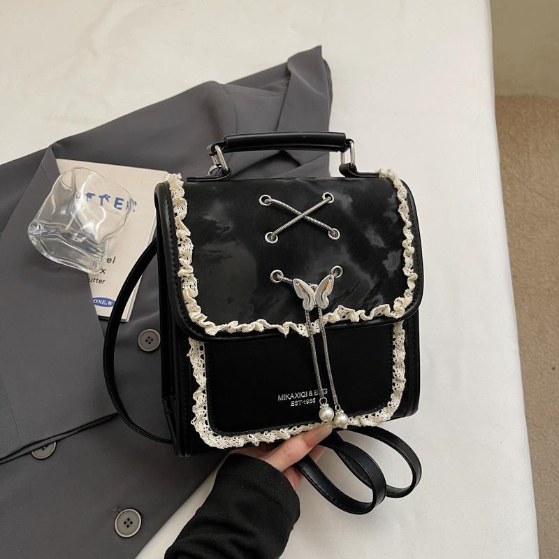 Schoolbag College style retro backpack 1011 spring new fashionable handbag commuter messenger bag large capacity small square bag