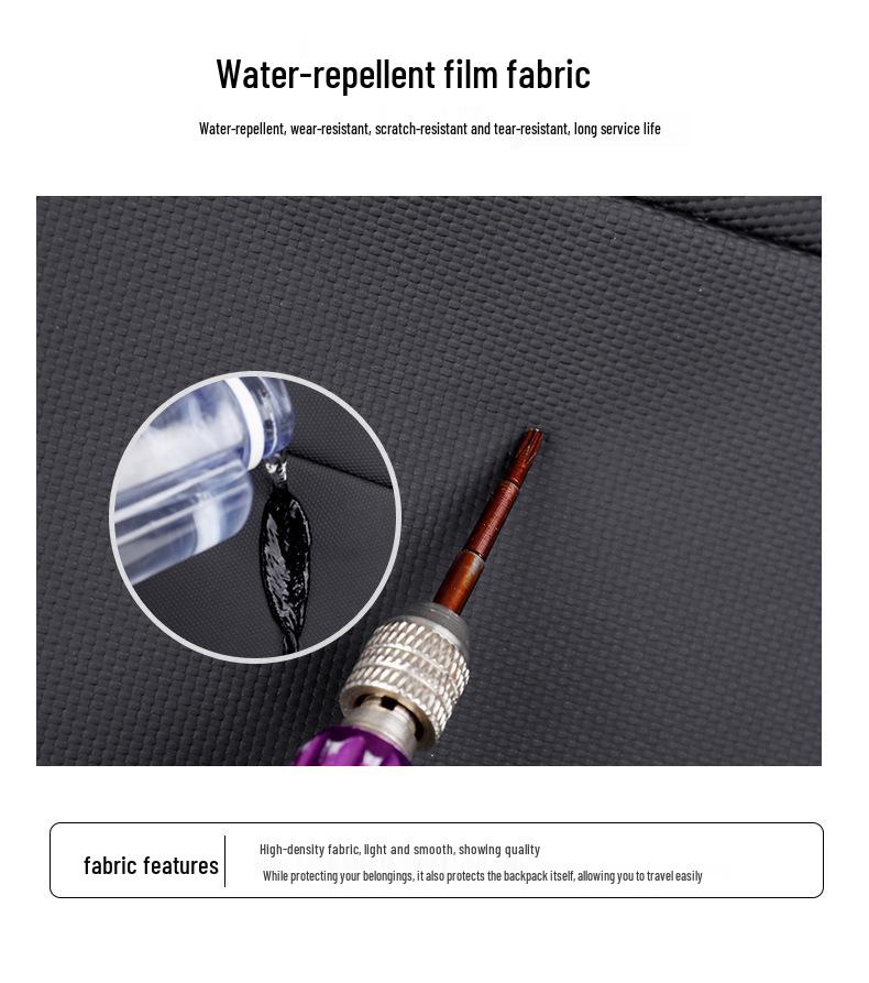 High-End Leather Film Water-Repellent Business Backpack with Large Capacity