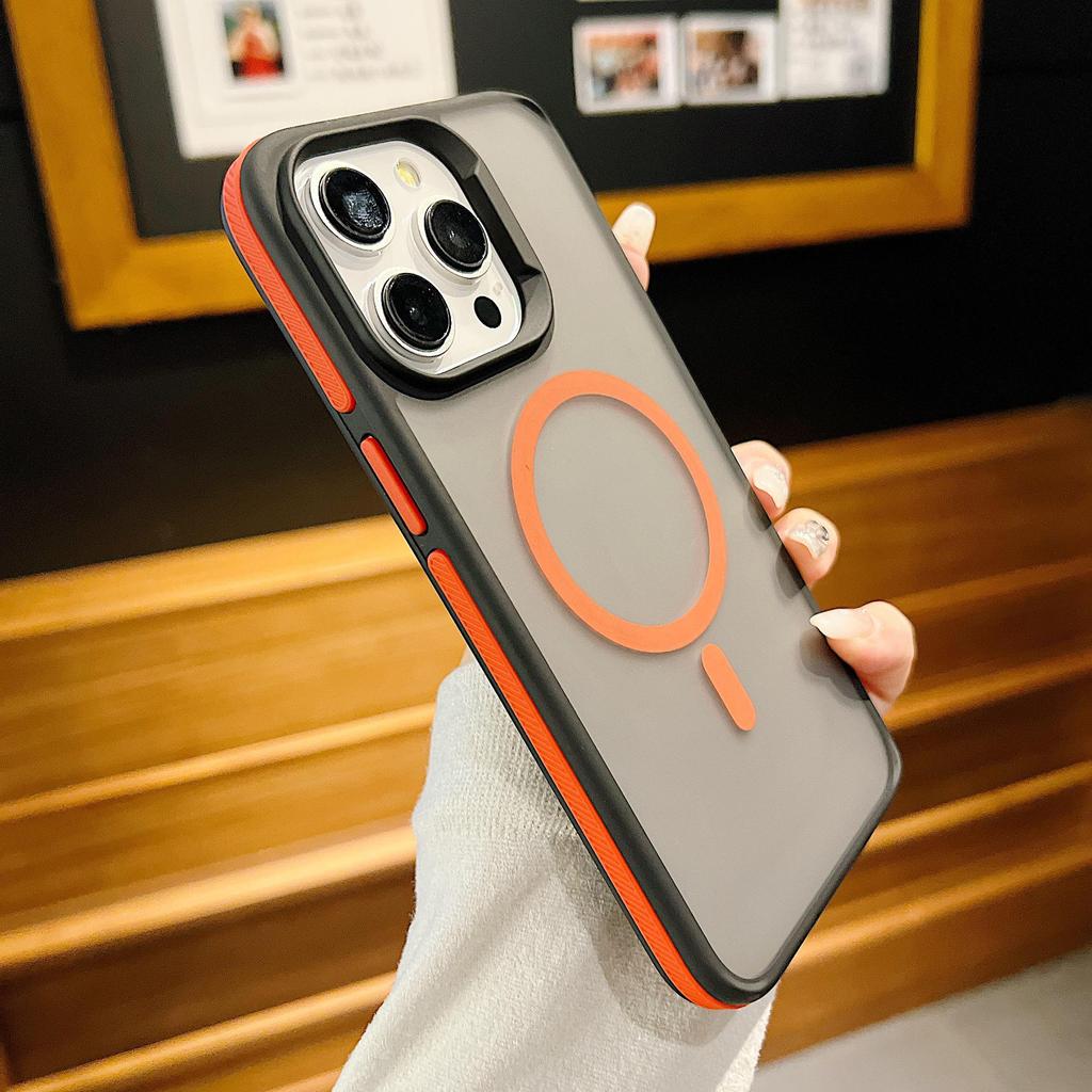 Apple 16 Pro Max & iPhone 15/14/13 Dual-Color Magnetic Drop-Proof Frosted Case