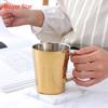 300ml Gold Beer Cups Stainless Steel Water Cup Double Layer Milk Cup Metal Coffee Mug Tableware Kitchen Drinking Serving Tools