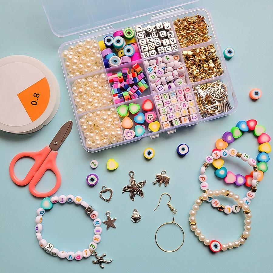 

Diy Jewelry Accessories Material Beads, Letter Beads, Soft Ceramic Beads, Children S Beading Bracelet, Pearl Set