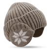New Outdoor Women Men Winter Knitted Hat Plush Warm Peaked Cap Earmuff Fashion Faux Fur Lined Bomber Hats Cycling Ear Protection