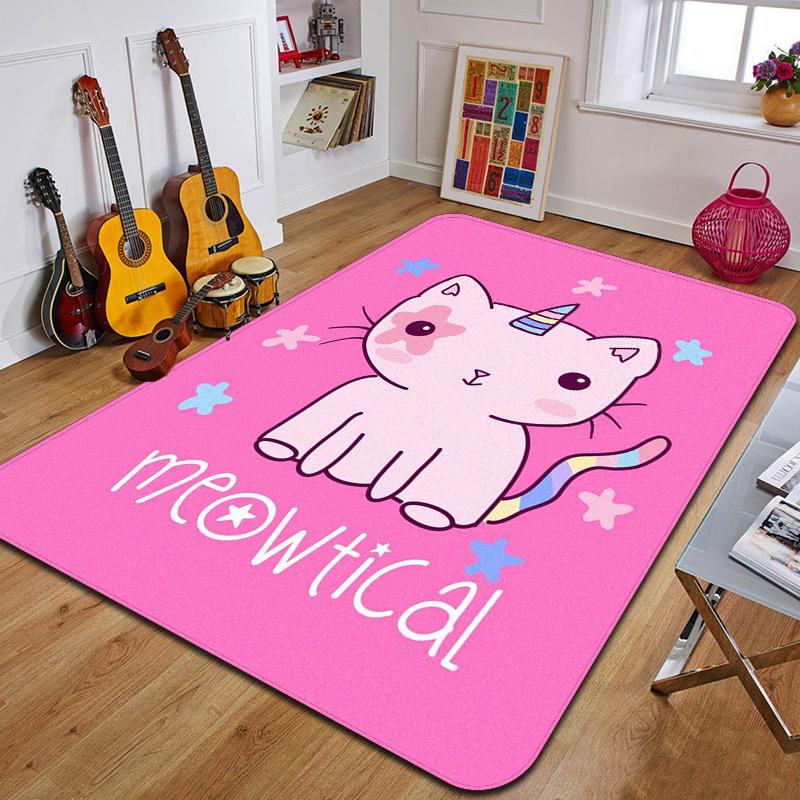 C-Niedliche Katze Bedruckter Teppich Mode Yogamatte Rutschfester Teppich Schlafzimmerdekoration Außenteppich Schlafzimmer Geburtstagsgeschenk