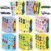6/12 Blätter Rennauto Puzzle Aufkleber Spiel Gesicht machen Kinder zusammenbauen Puzzle DIY Dekoration Kinder Lernspielzeug Party Geschenke