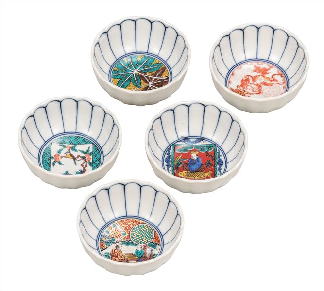 Nakamaru "Kutani Ware" No. 3 Small Bowl Set with Period Painting K9-196