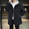 Men's Trendy Mid-Length Hooded Windbreaker - Plus Size, Casual & Versatile for Spring/Autumn