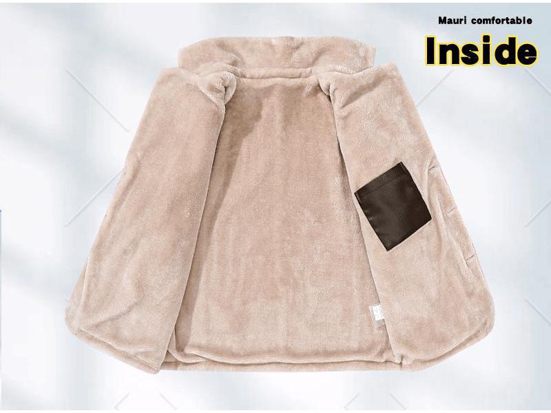 Kožená bunda s podšívkou ze sametu - Teplá, Jednodílná, US velikost 88988.