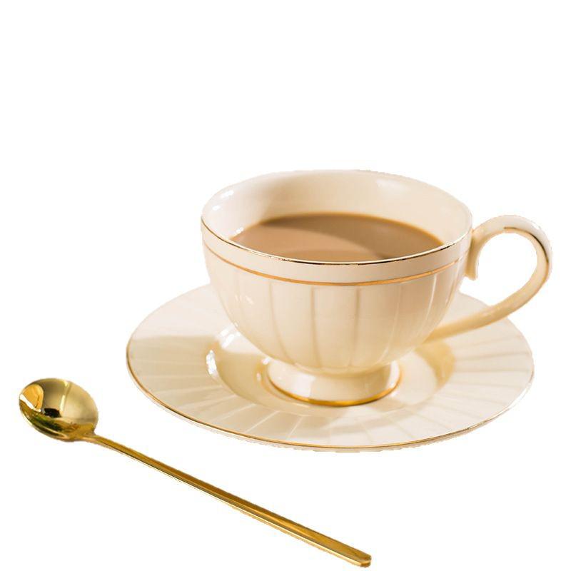 Elegant European Embossed Ceramic Coffee Cup & Saucer - Luxurious Afternoon Tea Souvenir