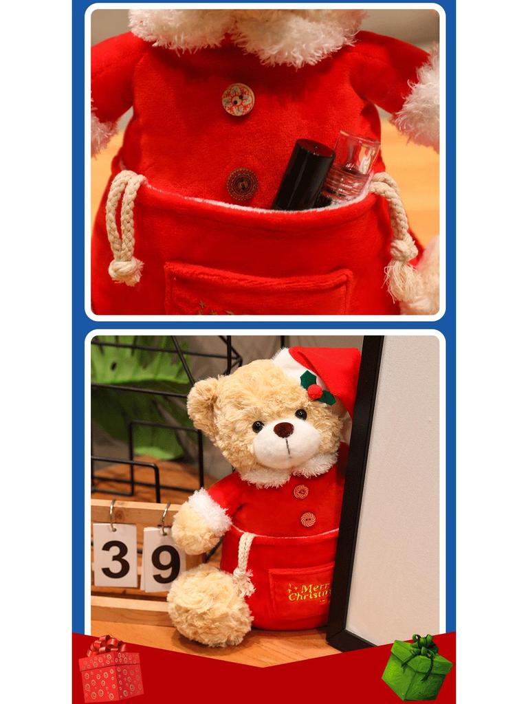 Cross-border Christmas Teddy Bear Plush Storage Bag & Soothing Ornament