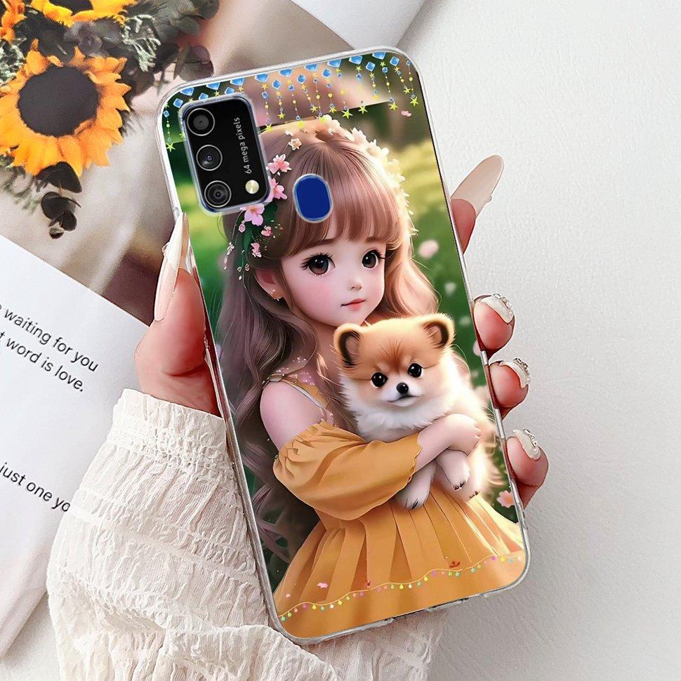 Cute Cat Caroon Cover For Samsung Galaxy A21s Case Soft Silicone Fundas Phone Cases For Samsung A 21s  A21s SM-A217F Full Bumper
