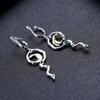 Original Designer Green Agate Earrings, Natural Style S925 Sterling Silver Natural Colored Treasure Earrings