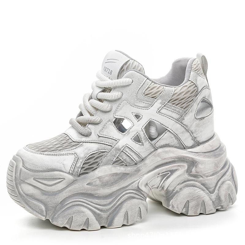Inner height increase new breathable dad shoes platform mesh small dirty shoes sports and leisure shoes