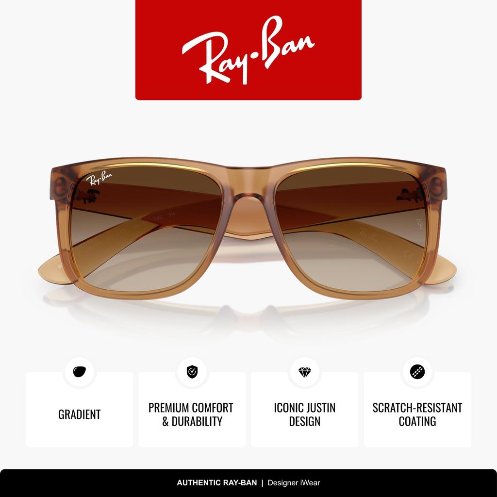 Sunglasses 0RB4165F JUSTIN RUBBER BEIGE GRADIENT BROWN 68141355 Asian Fit Polarized [Ray-Ban] (Beige/Brown)