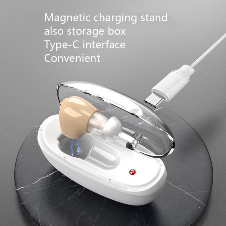Elderly Sound Amplifier Portable Ear Canal Rechargeable Hearing Aid, Specification: EU Plug