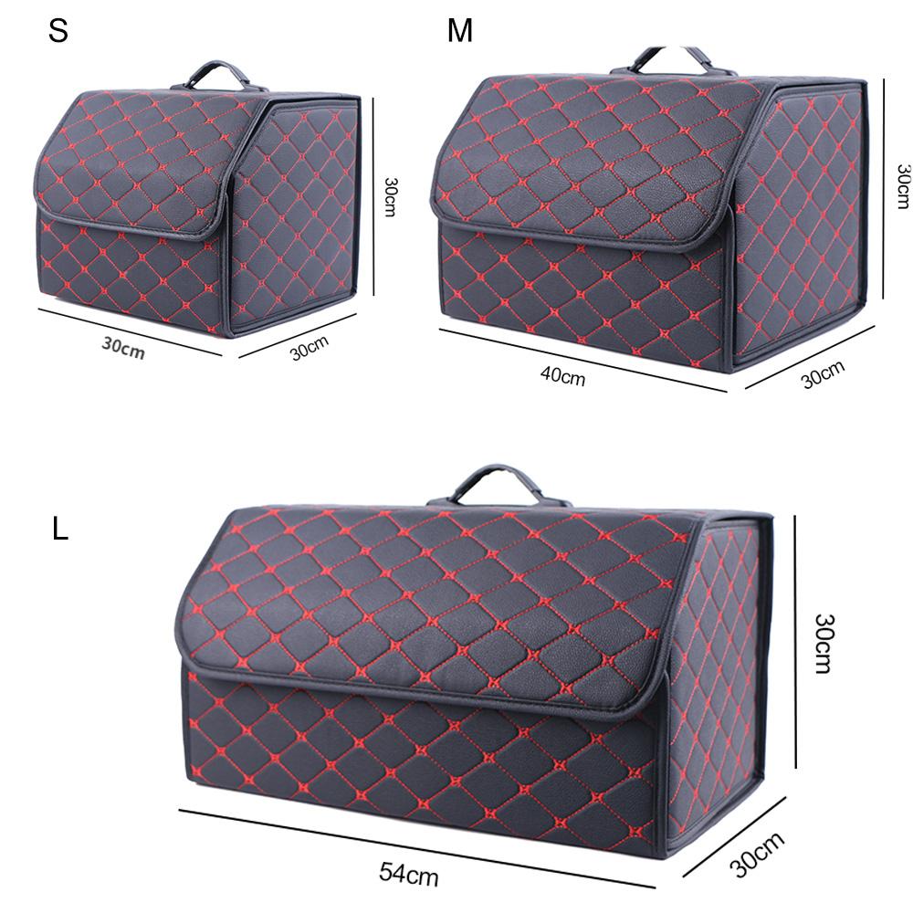 Car Trunk Organizer Box PU Leather Auto Multiuse Tools Storage Bag Folding for Camping and Picnics Car Accessories