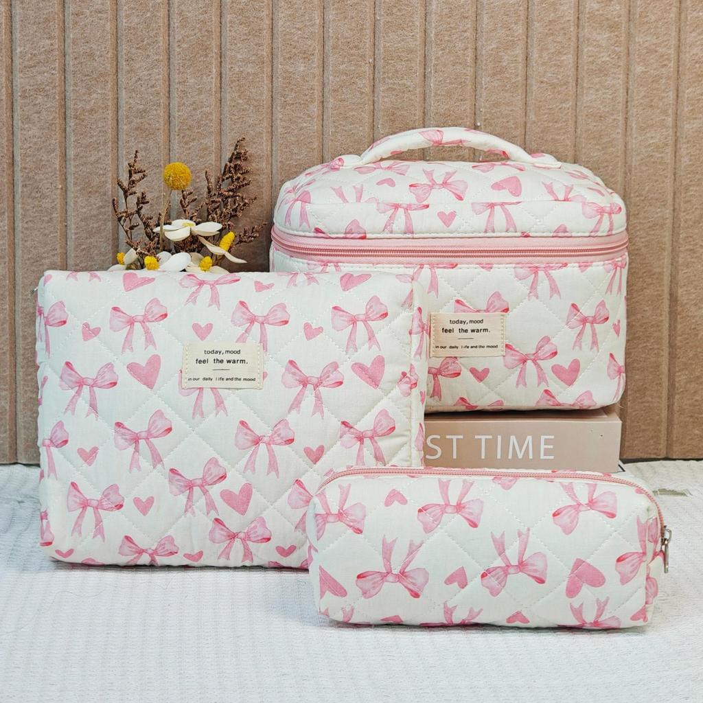 2023 Floral Cute Cotton Makeup & Toiletry Bag - Small, Fresh, Portable Storage Case
