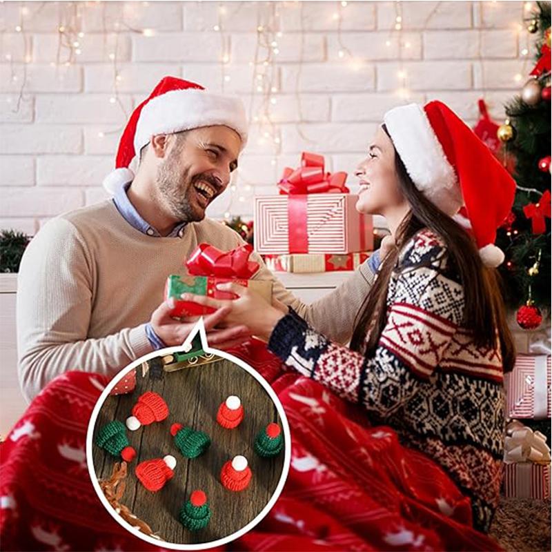 3.5*5CM Mini Knitted Hat Mini Doll Hat Wool Hat Christmas Tree Ornaments Home Party Gift 2025 DIY Arts and Crafts Supplies