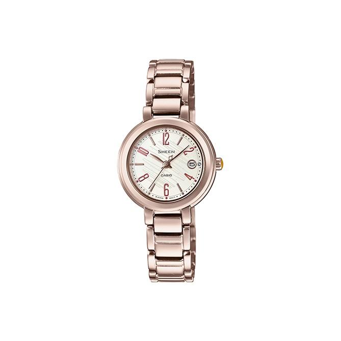 CASIO Women s SHEEN White Watch SHE-4531CG-7AUPR Rose Gold Watch Case
