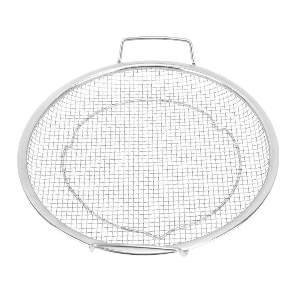 Stainless Steel Fruit Basket Double Handles Metal Mesh Drain Round Tray for Snacks Fruits Vegetables