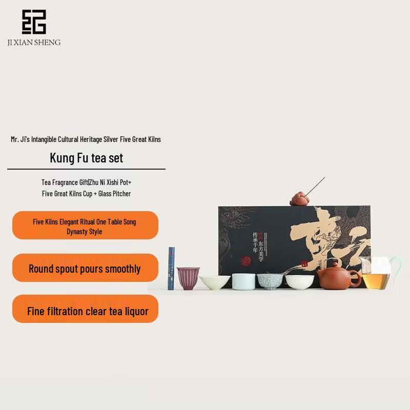 Mr. Ji s Heritage Silver-Mended Zisha Kung Fu Tea Set
