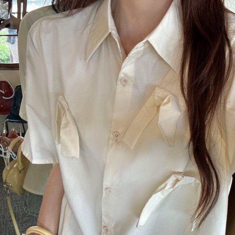 New Chinese style short-sleeved shirt jacket women's summer new shirt design sense niche sunscreen top