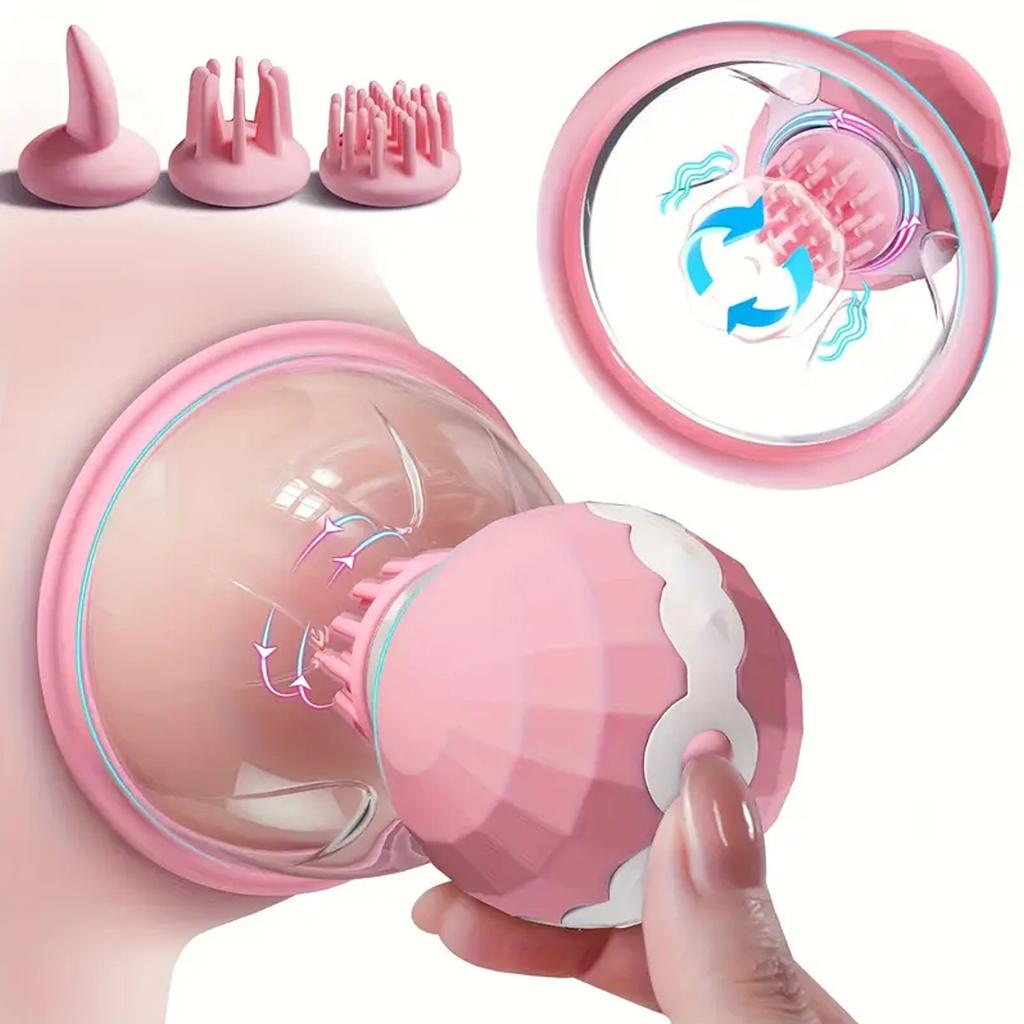 Electric Breast Massager, 10 Rotation Modes, Sucking Nipple Suckers Breast Enhancement Sucker Pump Nipple Stimulator Female Erotic Products