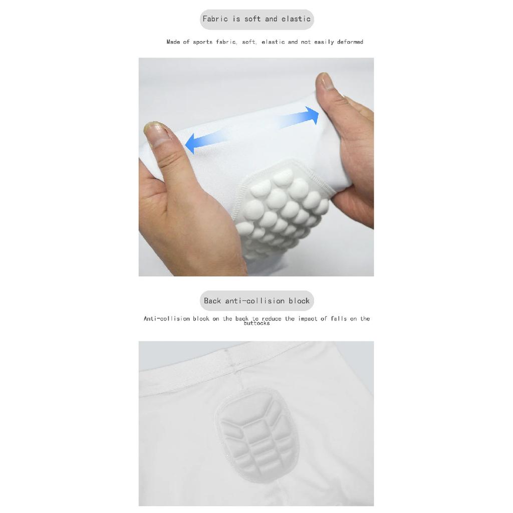 Children Sports Anti-collision Pants Compression Knee Protector 3/4 Length Leggings Football Basketball Kids Training Sportswear