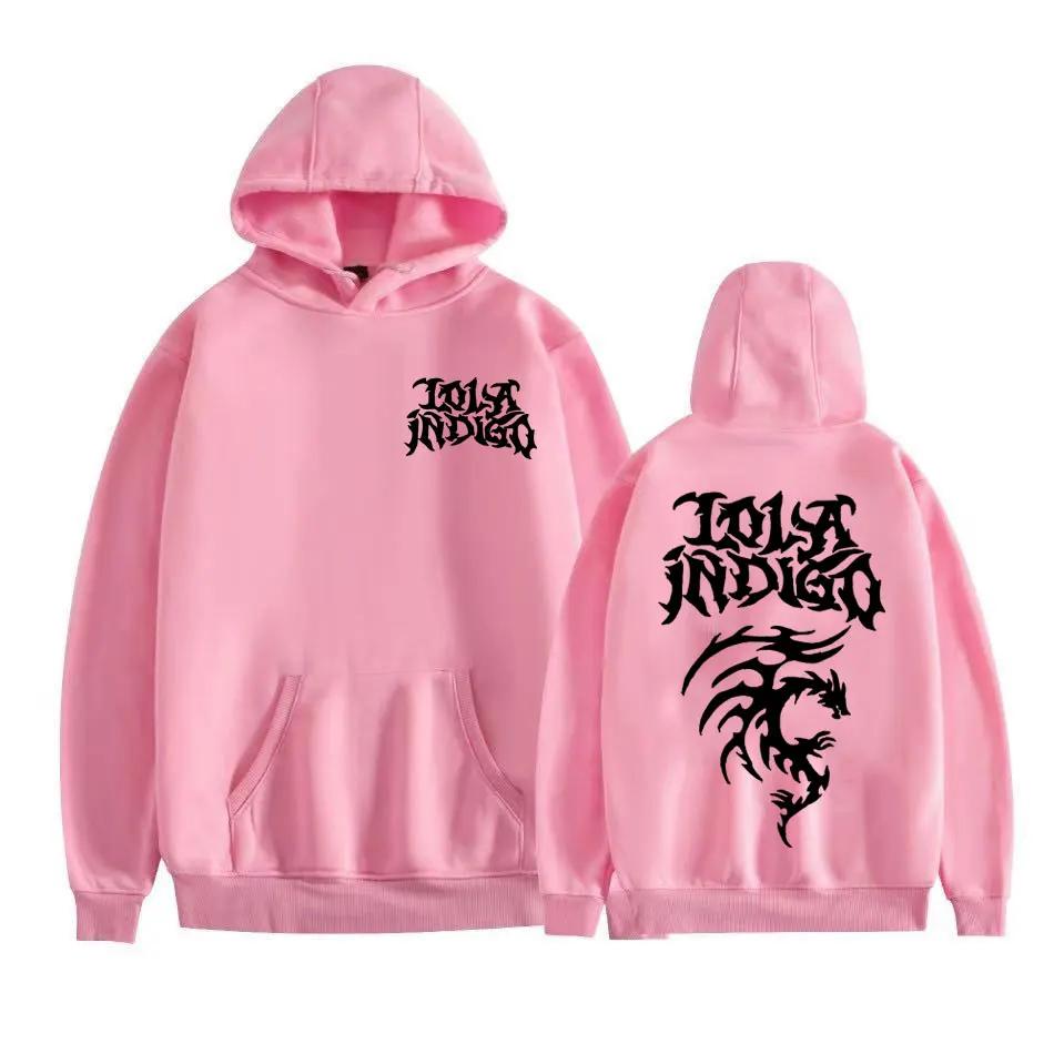 Pop Singer Lola Indigo's Printed Hoodie Men's Fashion Aesthetic Hoodie Hip-hop Casual Sportswear Pullover Hoodie