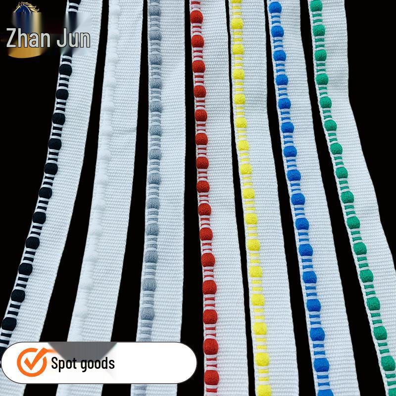 

1CM Jumping Dot Ribbon Edge Piping for Home Textiles & Children s Yao Clothing 1CM Width Roll About 90 Yards