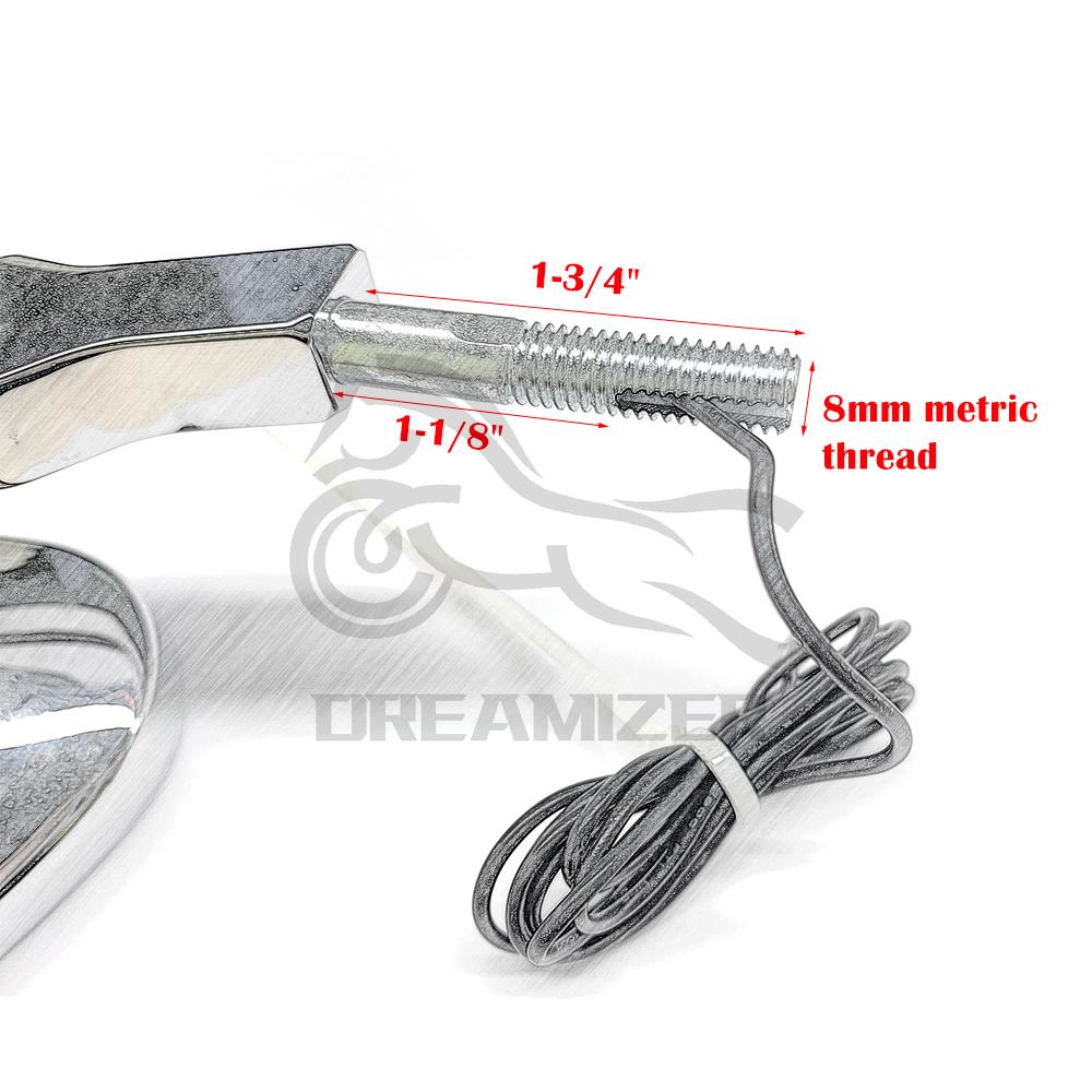 Motocyklová chromová LED zpětná zrcátka s blinkry pro Harley Davidson Road King