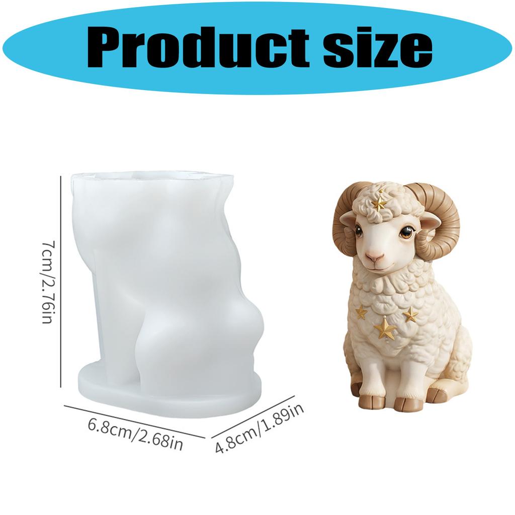 Schaf Lamm Form Silikonformen Einfaches Entformen Tier Silikonform für Kerze Seife Gipsornament und Harz
