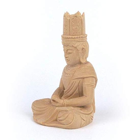 Spezielle buddhistische Statue Dainichi Nyorai sitzende Statue Zoll Körper nur Höhe Breite 6 Tiefe 5 Holzschnitzerei aus Zypressenholz 5555 Kurita's [Nyorai]