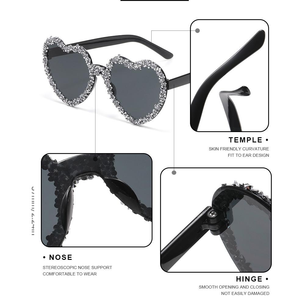 Borderless Heart Sunglasses Broken Heart Design Love Heart Sunglasses Party Eyewear Sparkling For Party Unisex Gifts