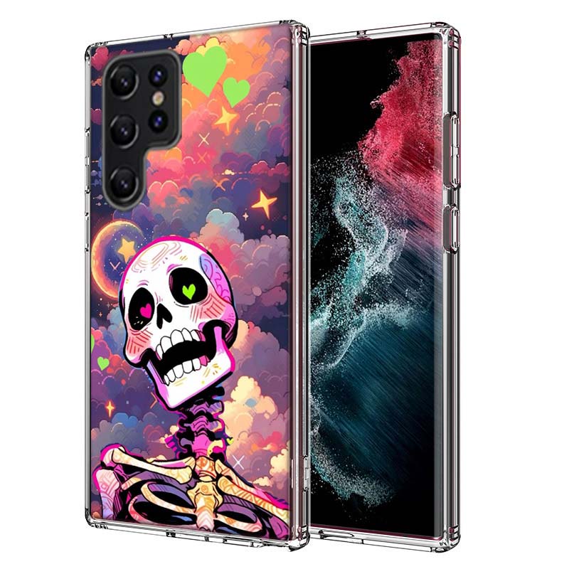 

A Funny Skeleton Skull Capa Phone Case For Samsung S26 Ultra S25 Edge Galaxy S23 S21 S20 S24 FE S22 S10 Plus Cover Clear TPU She Samsung S25 Ultra 5G