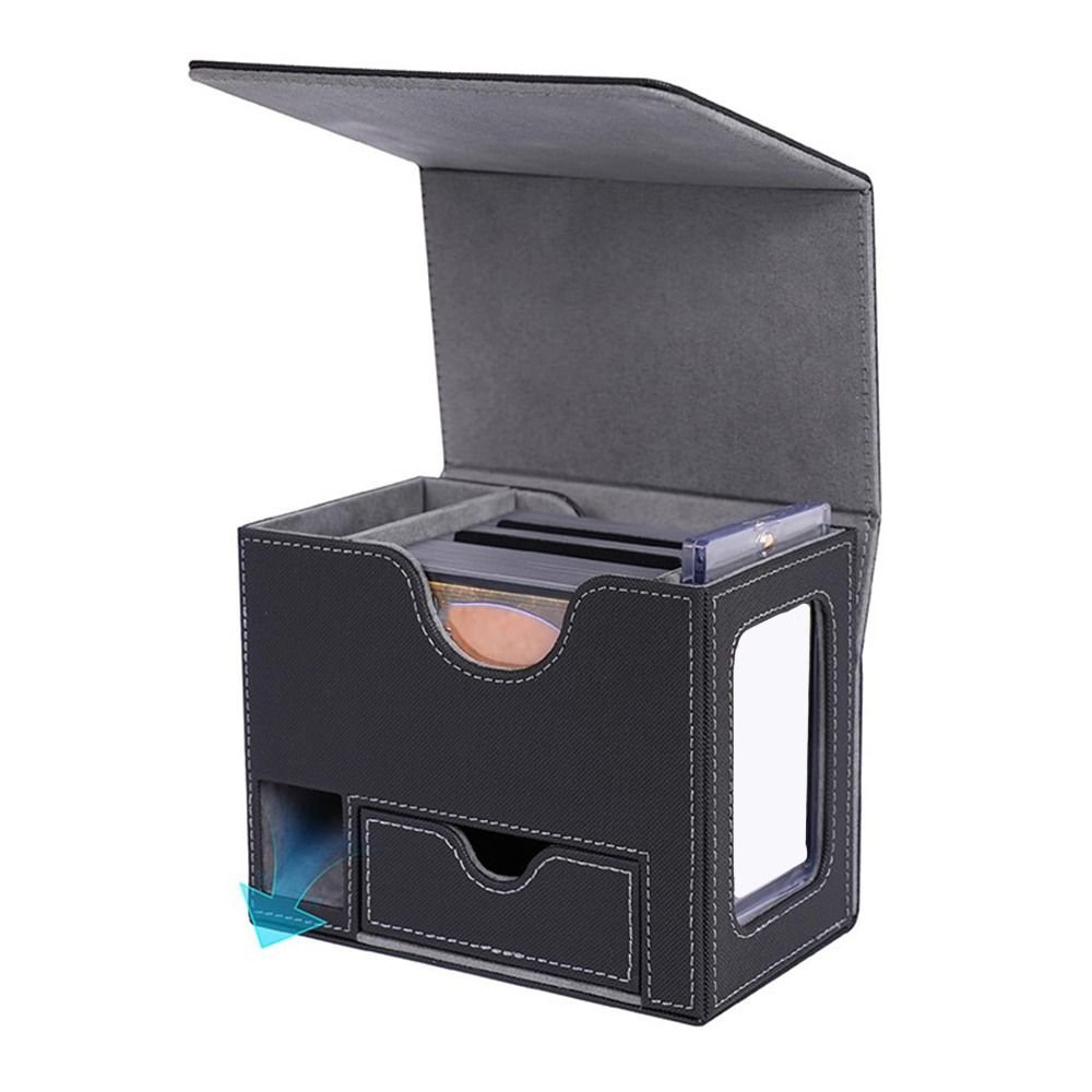 New PU Leather Trading Card Deck Box Collectible Game Holds 120+ Sleeved Cards Cards Case Durable Card Carrying Organiser Gift