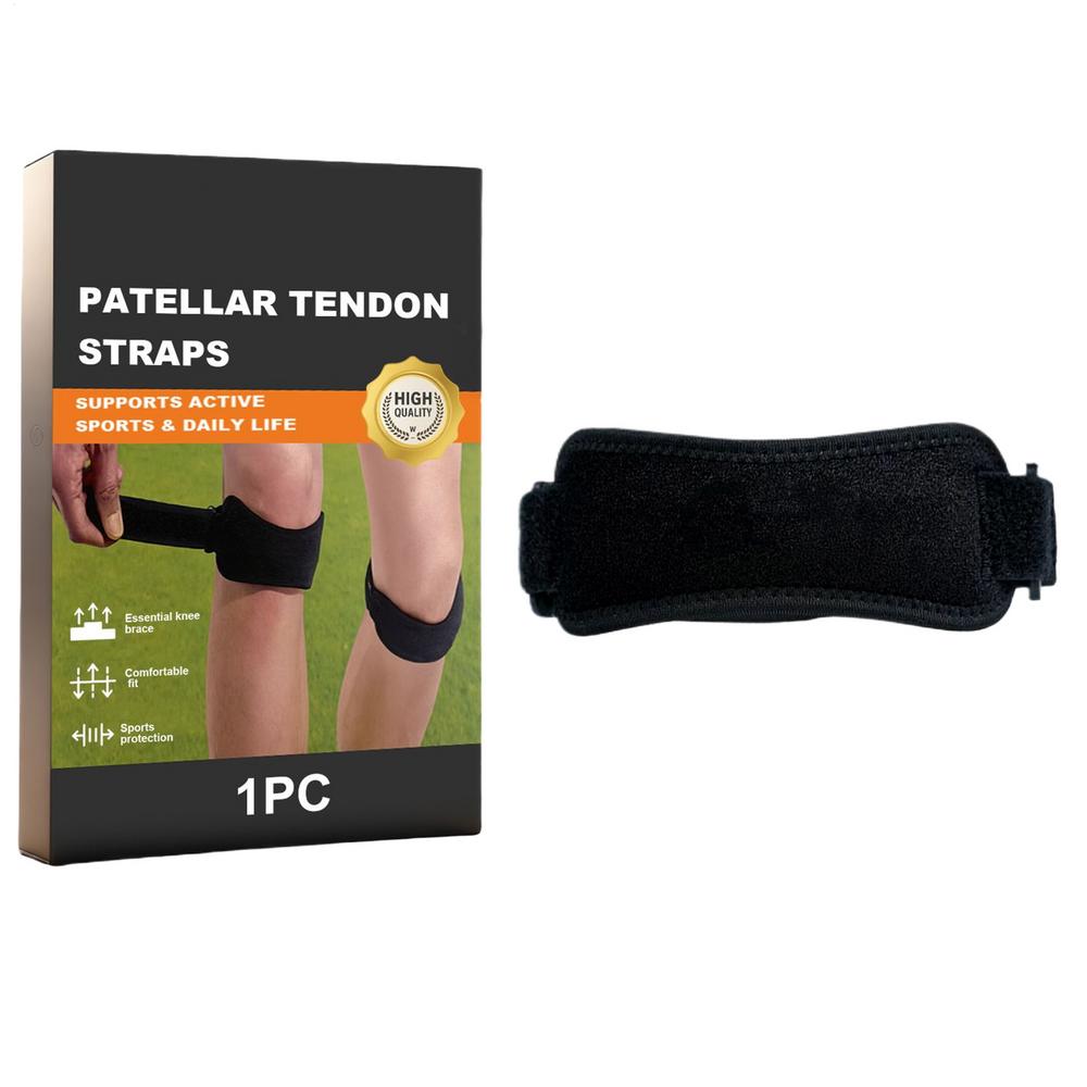 

Knee Strap Compression Patella Tendon Pads Knee Sleeve For Basketball For Hiking Soccer Tennis Volleyball Squats Exercise чорний