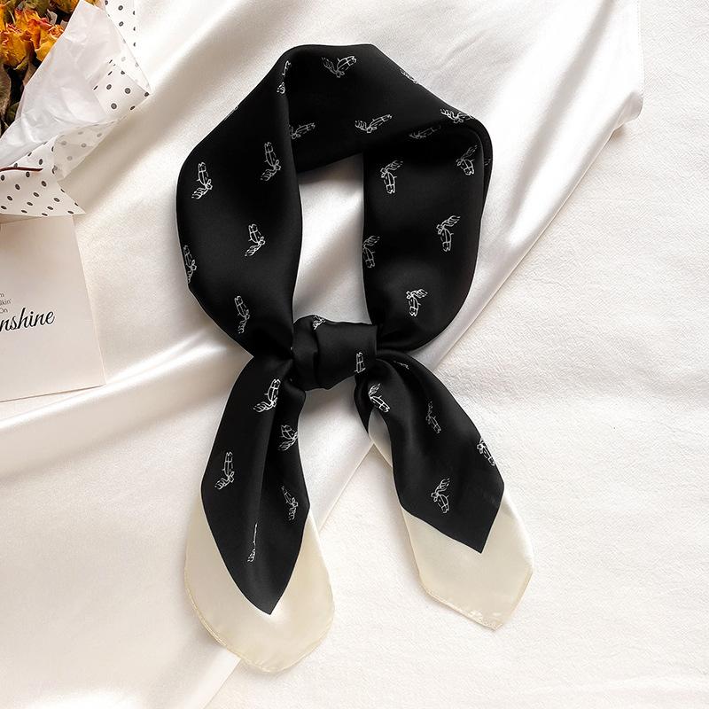 Fashion Square Fashion Foreign Style Small Silk Scarf Women'S Headband Decorative Scarf Dual-Purpose Small Square Scarf New Scarf
