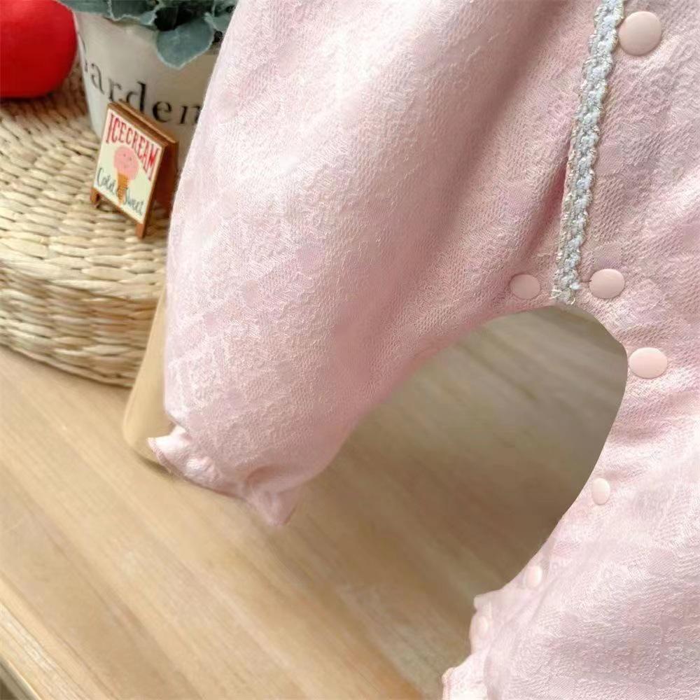Infant Long Sleeve Double Layer Romper - Fashionable Princess Harem Suit for Newborn Girls