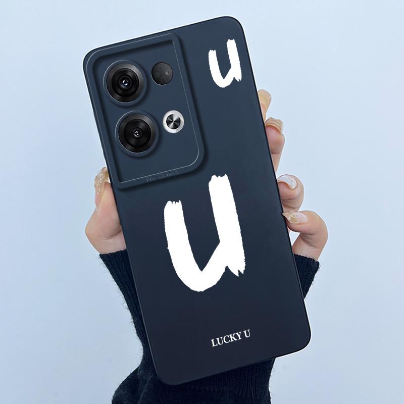For OPPO Reno 8 Pro 5G Reno8 Reno8 Pro Plus Shockproof Phone Case Lucky Initial Letter Casing Silicone Soft Matte Back Cover