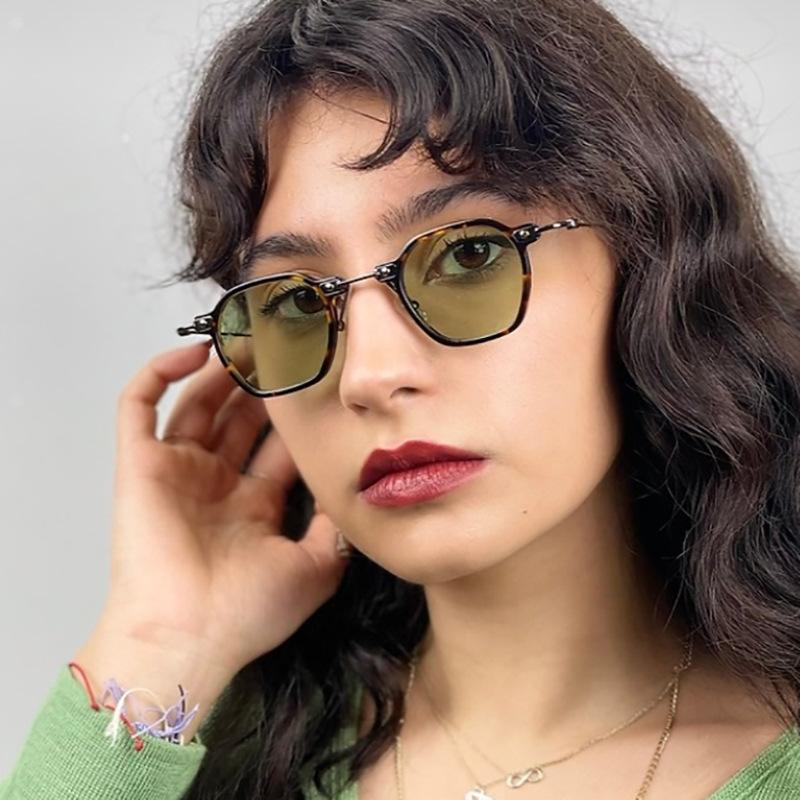 Men's Glasses Sun Protection UV Protection Fashion Personality Retro Hip Hop Punk Artistic Driving Commuter Square Small Frame Sunglasses