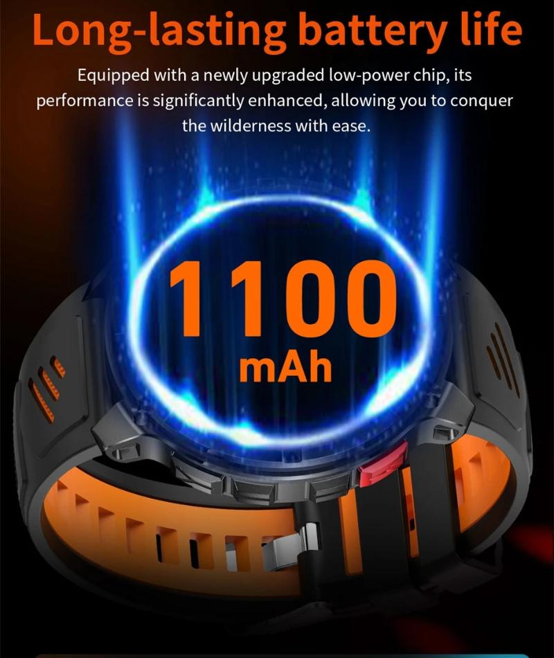 2026 Nové Vojenské Pánske T-Rex3 Ultra GPS Track Chytré Hodinky 1100mAh Batéria Bluetooth Volanie Vodotesné Baterka Kompas Vonkajšie Chytré Hodinky