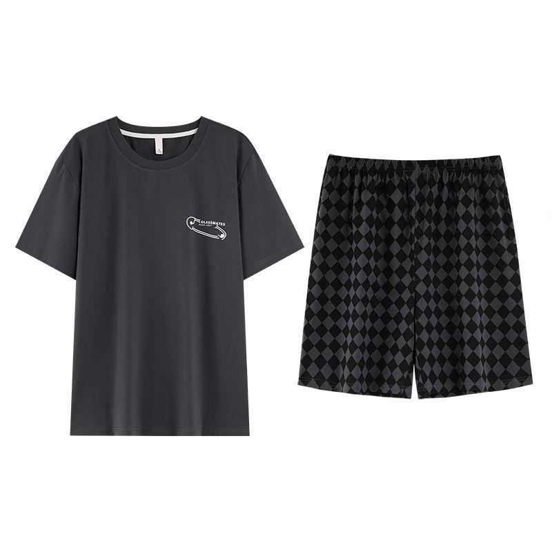 2026 Men's Spring/Summer Plus Size Short Sleeve Pajama Set