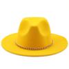 New thin chain accessories European and American autumn and winter solid color woolen top hat European and American fashion jazz hat