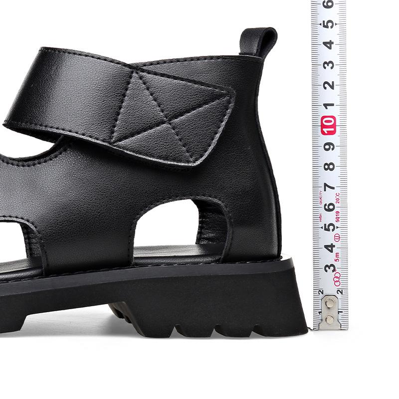 Men's Genuine Leather Roman-Style High-Top Sandals - Trendy, Comfortable, Soft Sole