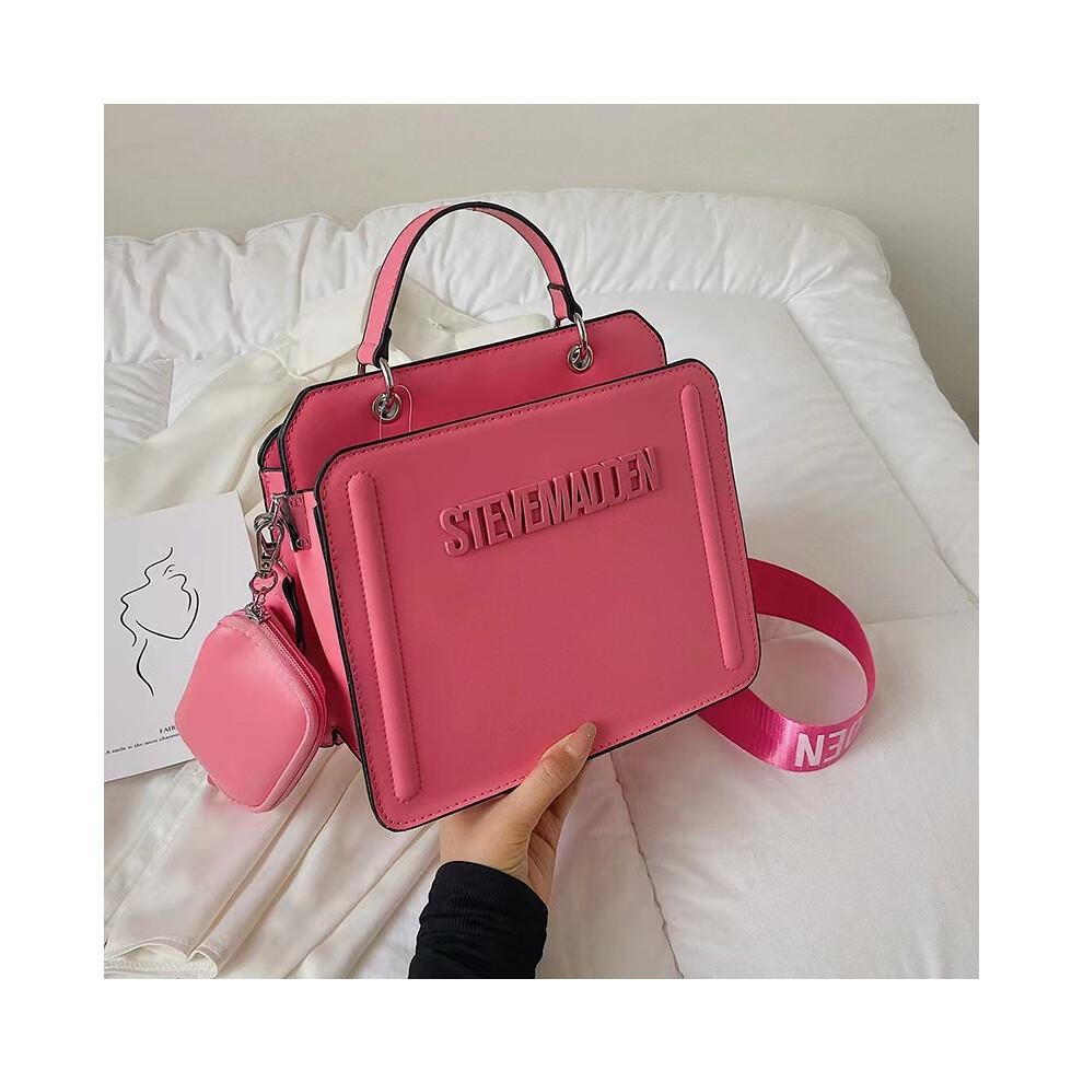 (Rose Red) Women Madden Fashion Square Bag Black