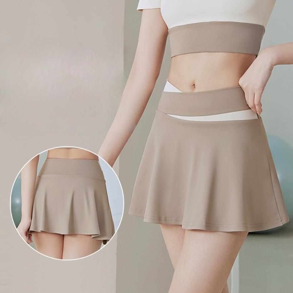 

Летняя цветная блокирующая ягодицы и антибликовая искусственная короткая юбка из двух частей для тренировок, бега, фитнеса, йоги S