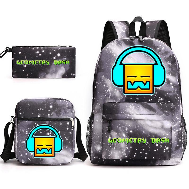 Geometrie Geometrică dash Geantă Școlară din Trei Piese Studenți Băieți și Fete Toc de Creioane pentru Campus Geantă din Pânză