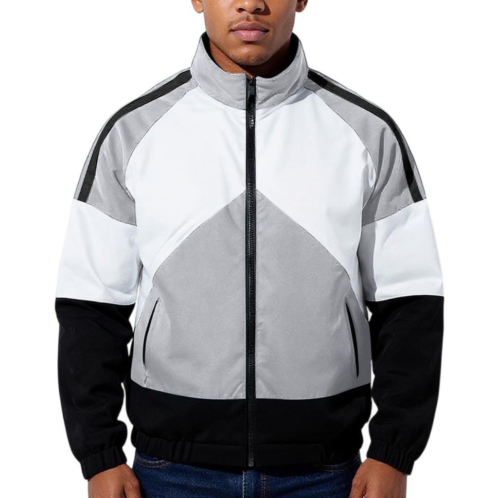 Men's Jacket, Sports And Casual Loose Jacket, Youth Color Blocked Top