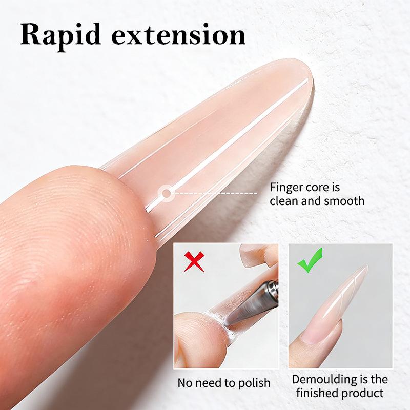 Poly Nail Gel Dual Form Extension Mold Reusable Clear Tips for Fast Builder Nail Salon DIY Professional Home Use Kit